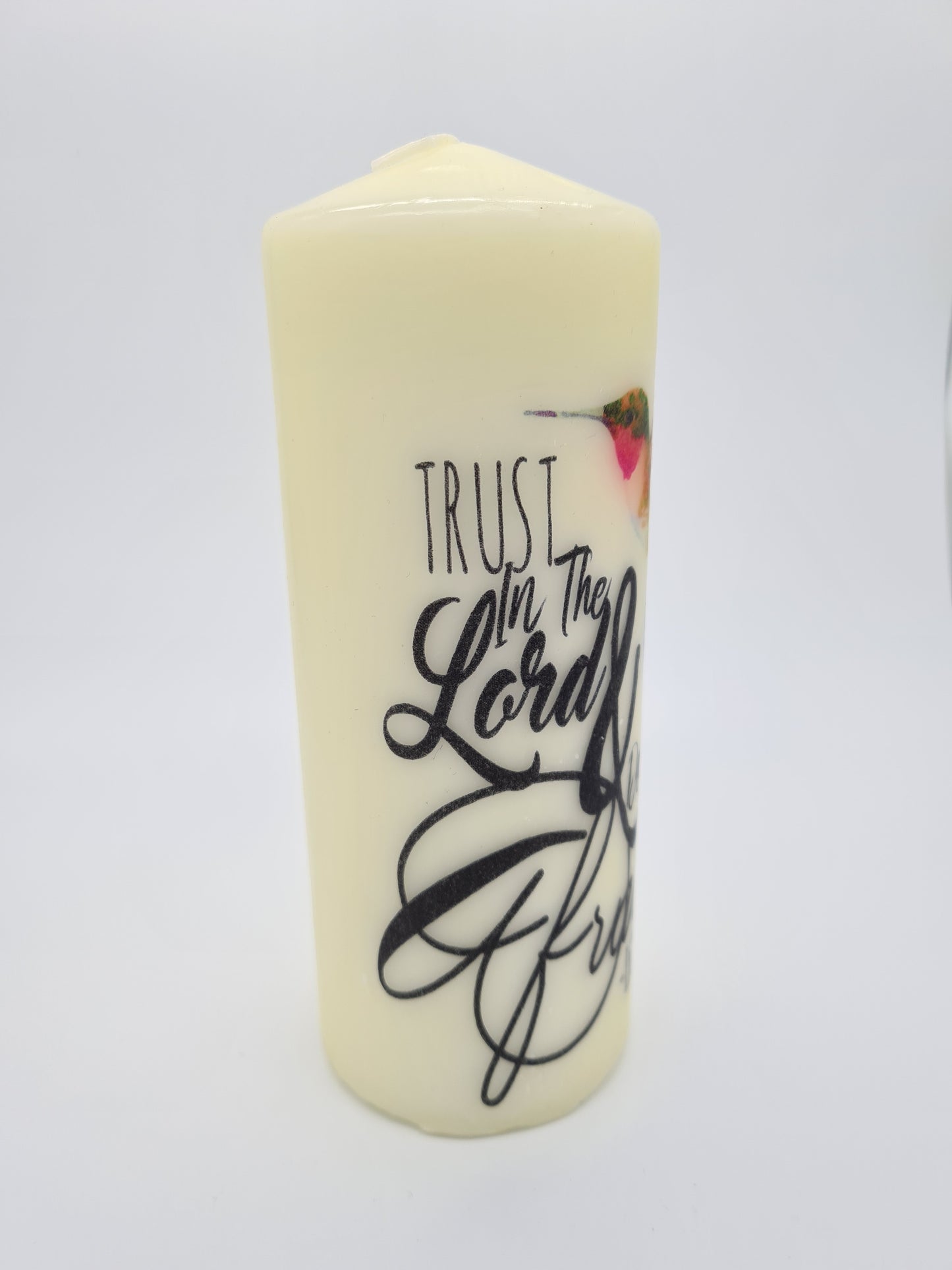Decorative Pillar Candle || Bible Verse: Trust in the Lord || Unique Gift || Home Décor || Various Sizes Available