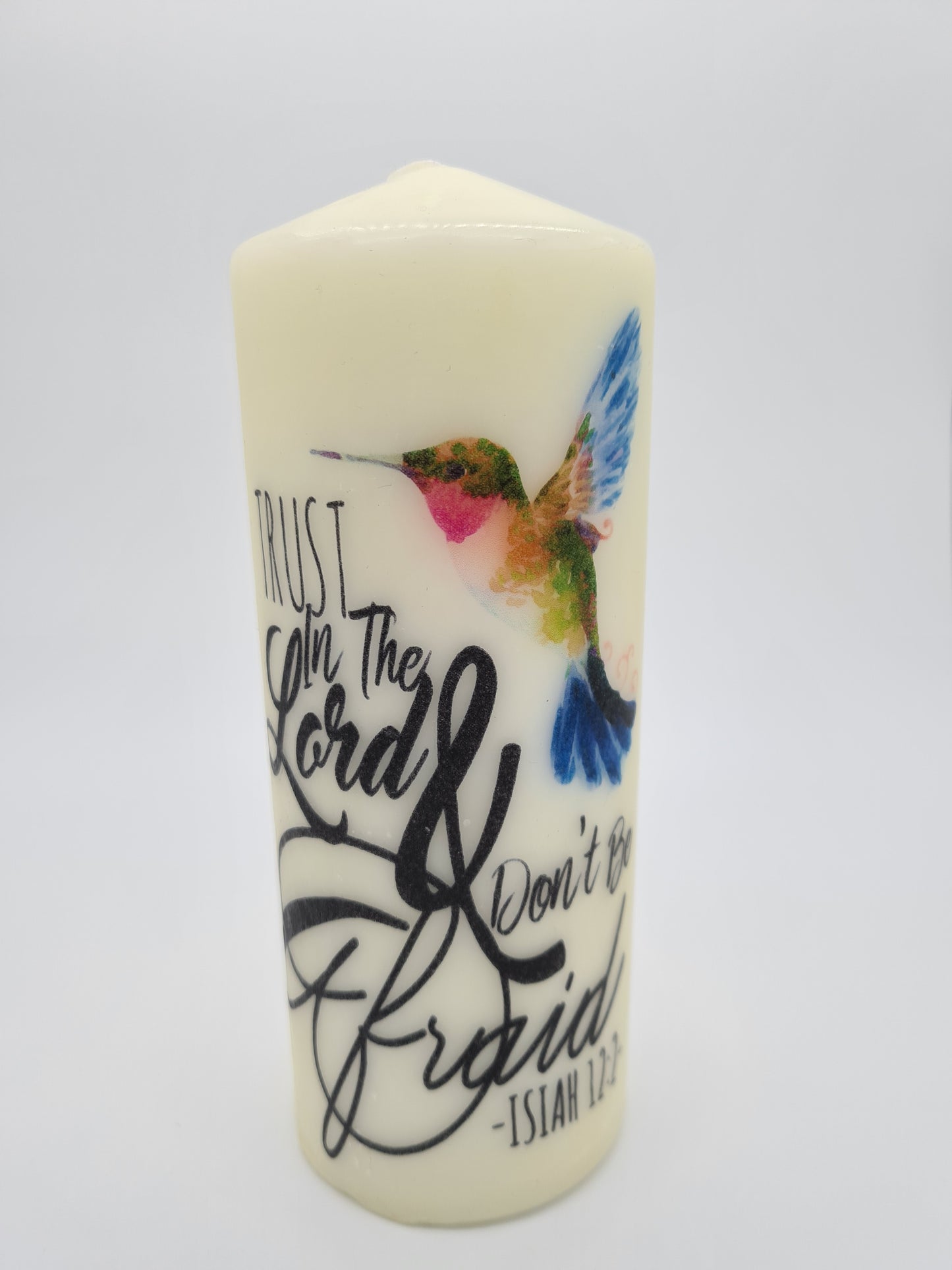 Decorative Pillar Candle || Bible Verse: Trust in the Lord || Unique Gift || Home Décor || Various Sizes Available