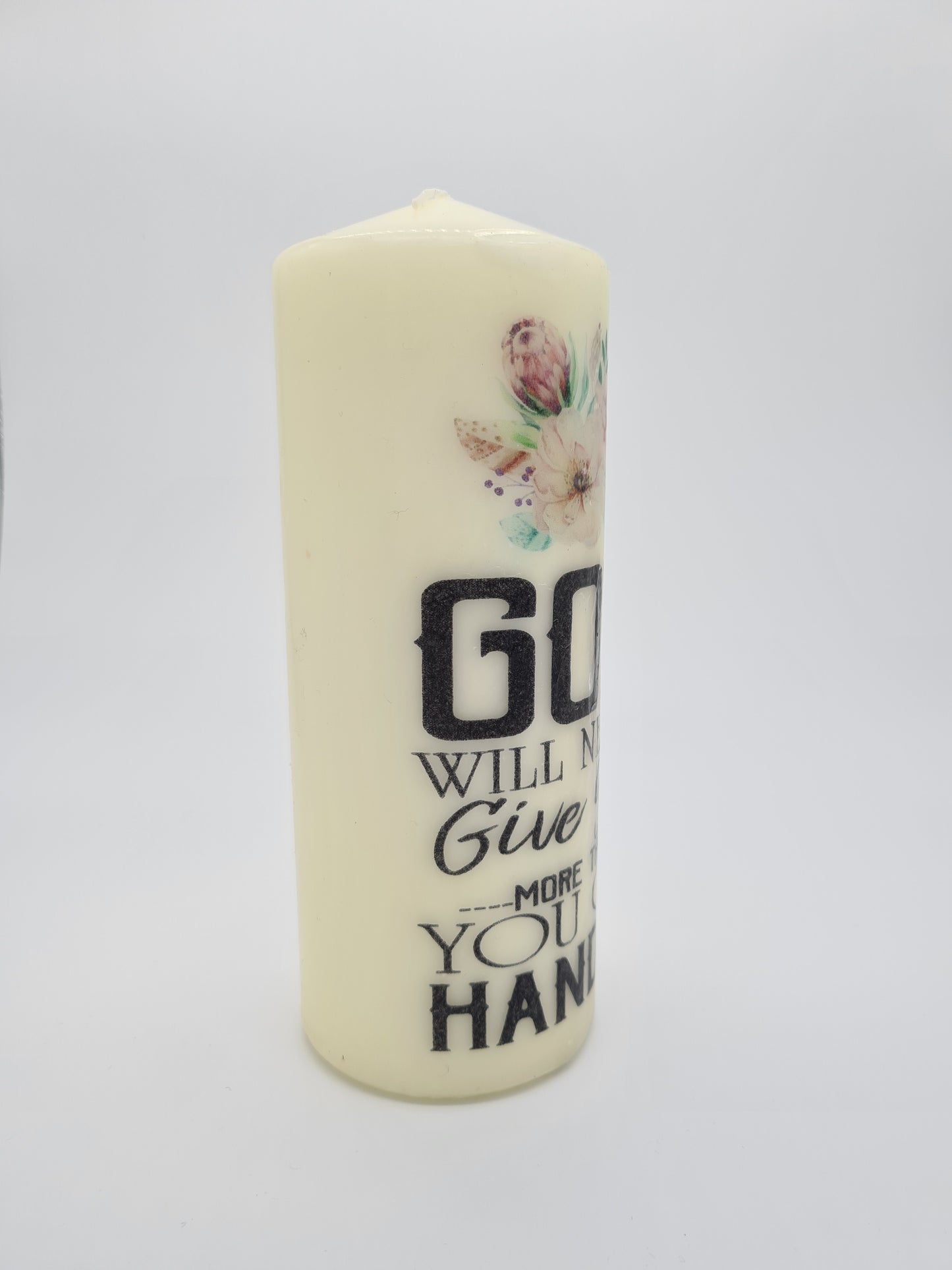 Decorative Pillar Candle || Bible Verse: God Handle || Unique Gift || Home Décor || Various Sizes Available