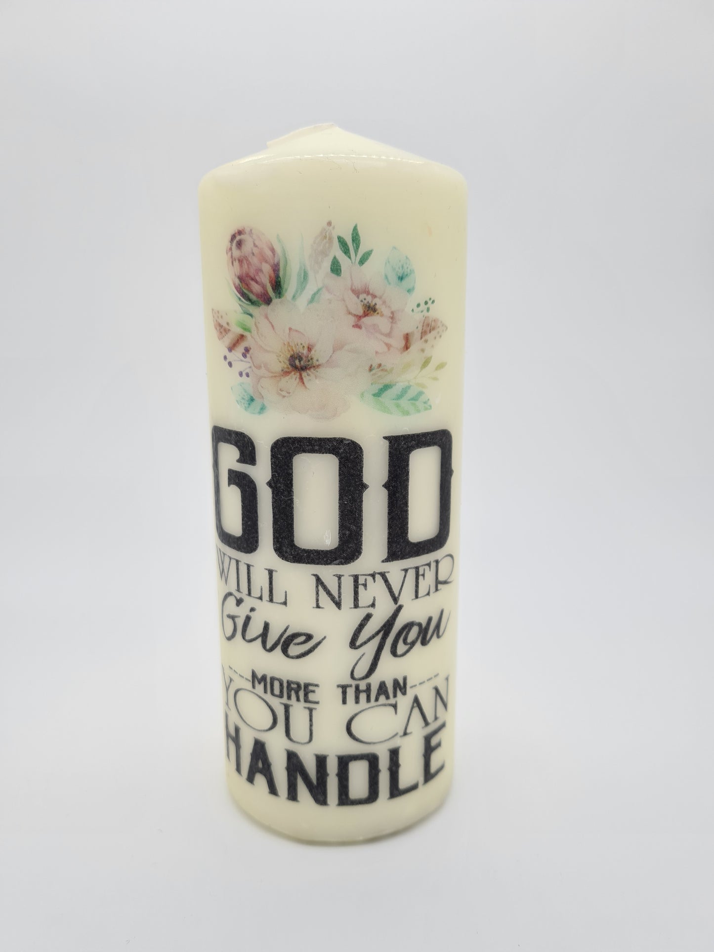 Decorative Pillar Candle || Bible Verse: God Handle || Unique Gift || Home Décor || Various Sizes Available